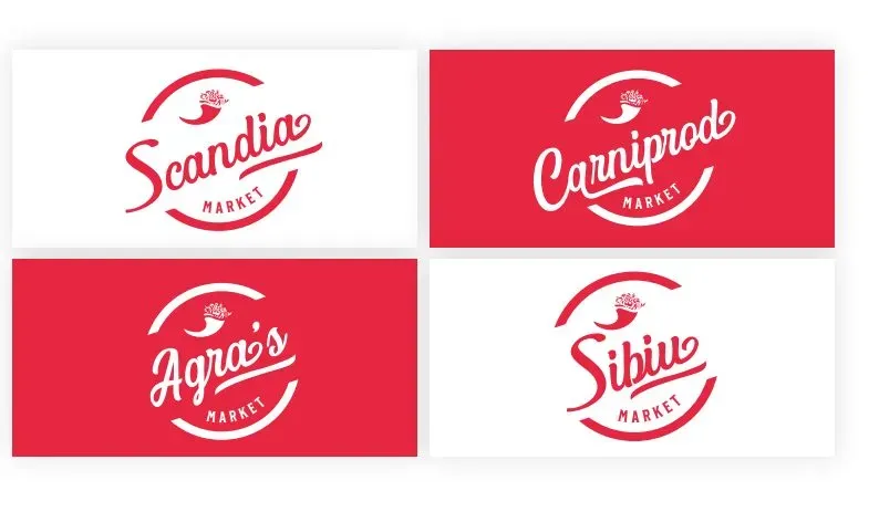 Familia de mărci Scandia în același sistem de brand, design WAY